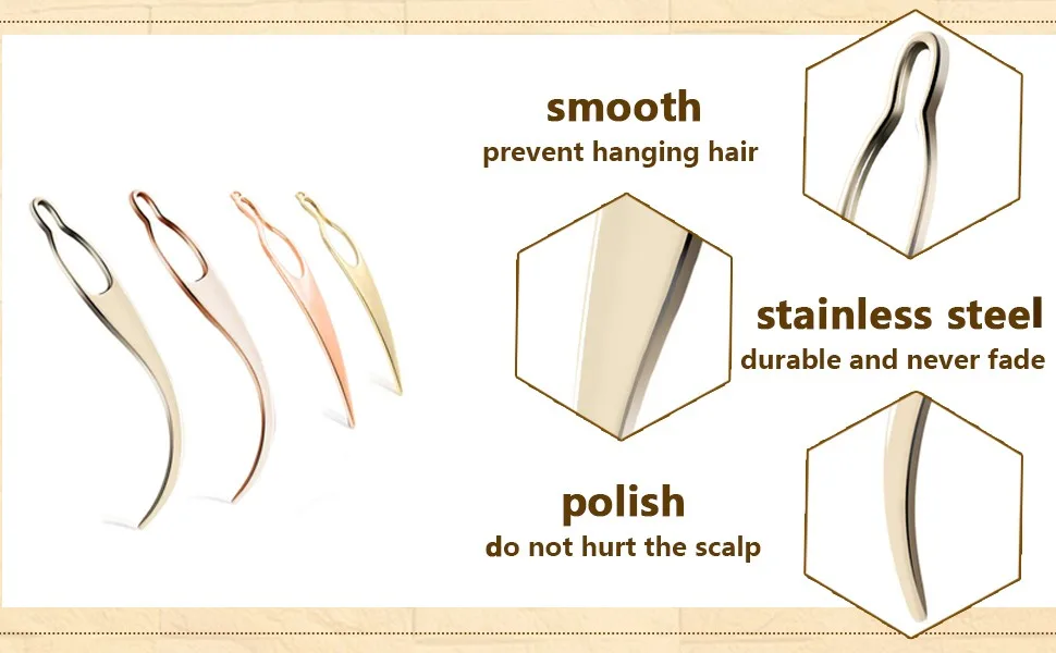 Dreadlock Tool Interlocking Tool for Locs 4 Pieces Easyloc Hair Tool Needle for Maintaining Your Dreadlocks  Interlocks and Sisterlocks  Tightening Accessory (Gold  Rose Gold) Type 8 - Smooth and Simple to Operate