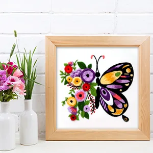 Butterfly Flower Embroidery Stitch Practice kit  3 Sets Beginners Embroidery Kit for Beginners Include Embroidery Cloth Hoops Threads for Craft Lover Hand Stitch with Embroidery Skill Techniques - Beginners embroidery kit