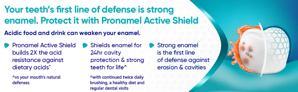Sensodyne Pronamel Active Shield Whitening Enamel Toothpaste  Cool Mint - 3.4 Ounces x 3 - Pronamel Active Shield