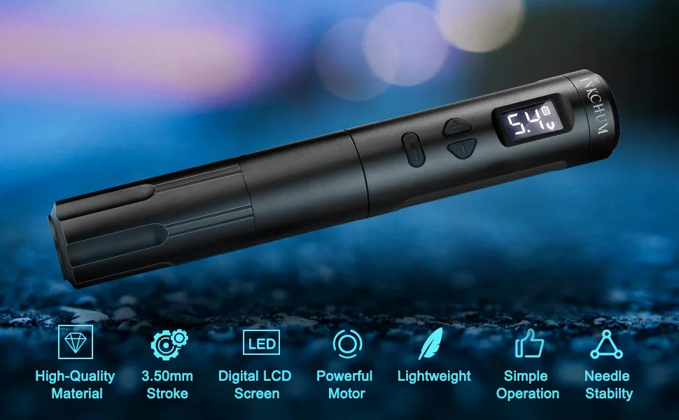 INKCHUM Microblading Supplies Permanent Makeup Machine Black - wireless tattoo machine