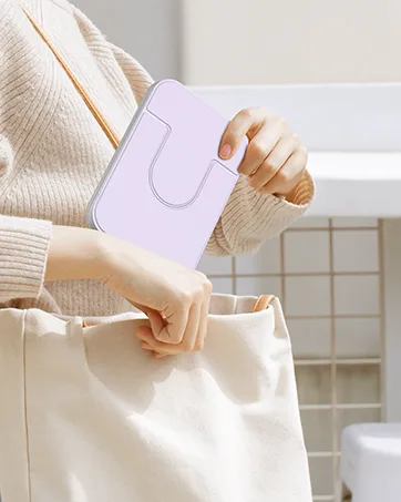 Gospire Foldable LED Travel Makeup Mirror with 60 Led Lights  Rechargeable Compact Mirror with 3 Color Lights & Adjustable Brightness  Lighted Vanity Mirror Folding Travel Mirror with Lights - Purple - product information 6