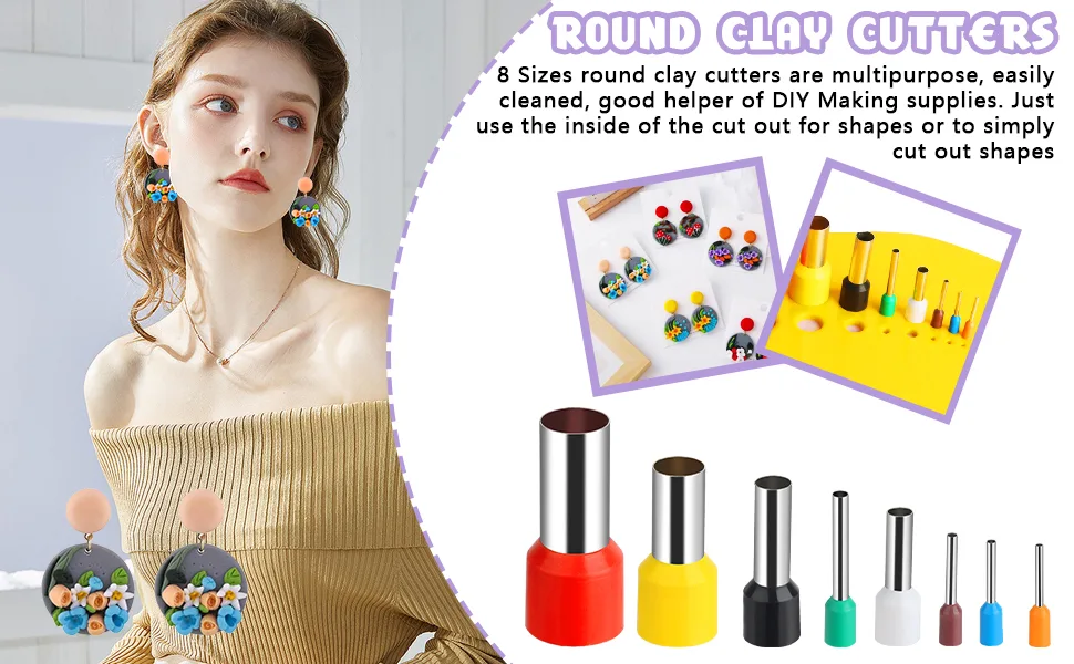 Polymer Clay Roller Machine Set Includes Clay Presser Machine with 9 Adjustable Thickness Settings  9 Clay Shaping Tool  8 Round Clay Cutter and 7.87 Clay Cutter for DIY Craft Projects - Polymer Clay Roller Machine Set