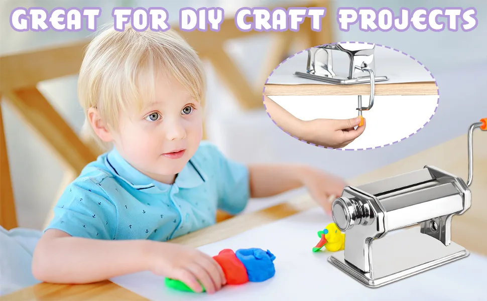 Polymer Clay Roller Machine Set Includes Clay Presser Machine with 9 Adjustable Thickness Settings  9 Clay Shaping Tool  8 Round Clay Cutter and 7.87 Clay Cutter for DIY Craft Projects - Polymer Clay Roller Machine Set