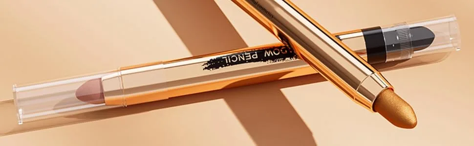 Eyeshadow Stick - Neutral and Brown Metallic Eye Shadow Stick Makeup - Champagne Matte & Glitter Eyeshadow - Creamy & Waterproof Eyeshadow Brightener Pencil (5 Pinky) - Neutral and Brown Metallic Eyeshadow Stick,Shimmer Cream Eyeshadow Pencil Crayon