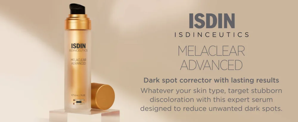 Isdinceutics Melaclear Advanced - Dark Spot Corrector for Face with Niacinamide 1.7 FL OZ (50 ml). - skin care anti aging sensitive all types hiperpigmentacion acido salicilico hialuronico hyluronic