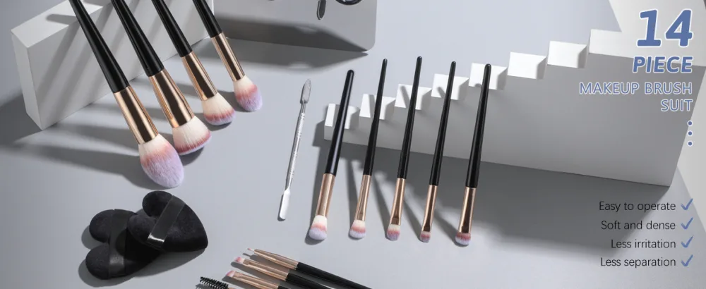 BS-MALL Makeup Brushes Set with 1 Makeup palette & 2 Powder Puff Premium Synthetic Foundation Powder Concealers Eye Shadows 18 Pcs Set - product information 29