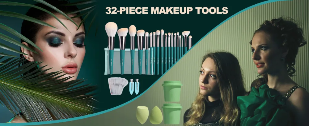BS-MALL Makeup Brush Set Premium Synthetic Foundation Powder Concealers Eye Shadows Makeup Heart Shape 24 Pcs Set - product information 25