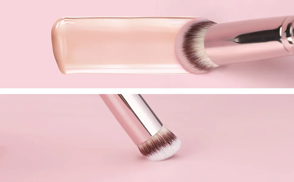 TEOYALL Kabuki Brush Set  2 Size Angled Foundation Brush Concealer Brush Contour Brush with Dense Synthetic Bristle (170+270) - concealer brush