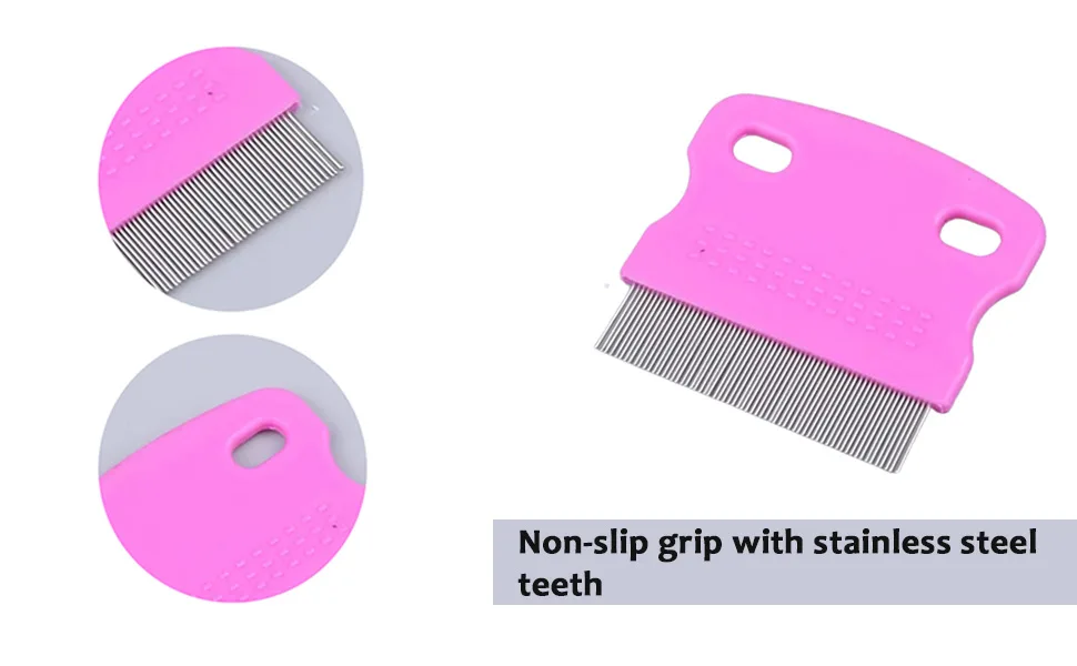 1 Piece Hair Nit Comb Remove Head Nits Stainless Steel Teeth Nit Combs For Kids Adults And Pets (Pink) - product information 6