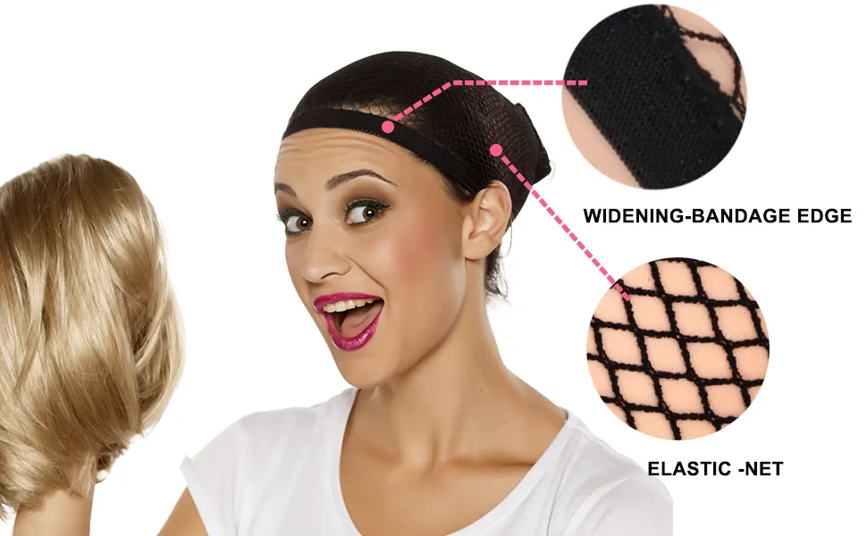 Wig Cap for Long hair Elastic Mesh Net Wig Caps  Wig Cap for Long Thick Hair 3 Pcs (Black) - wig caps 05
