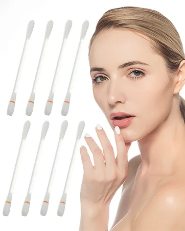 50 Pcs Cotton Makeup Remover Swabs - Disposable Vitamin E Liquid-Filled Cotton Swabs Sticks for Eye/Lip/Eyebrow/Eyelash Makeup Correctors Removing Swabs - Vitamin E Swabs