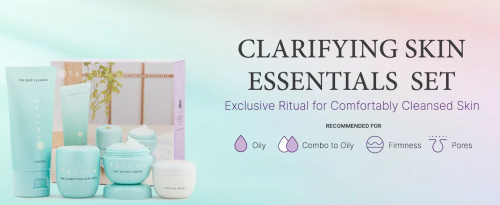 Tatcha Clarifying Skin Essentials Exclusive Amazon Set: Deep Cleanse  Clarifying Clay Mask  Water Cream & Silk Peony - Clarifying Skin Essentials Exclusive Amazon Set