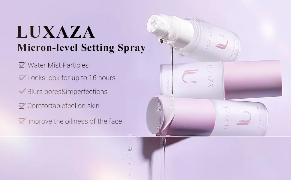 LUXAZA Makeup Setting Spray 16 Hr Lock Setting Mist- Blurring & Oil Absorbing Face Setting Spray For Makeup-Long Lasting Makeup Primer and Spray-1.15 Fl. Oz. - Makeup Setting Spray