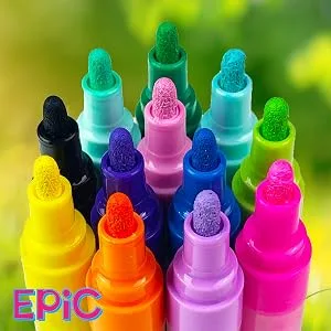 Epic Easter Paint Markers - Permanent Opaque Acrylic Paint - Non Toxic - Water Based - Medium Tip - 12 Springtime Colors - Pastel - Easter Egg Paint - 12 tips