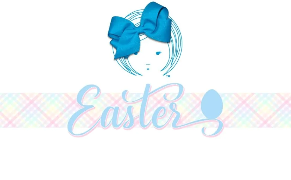Wee Ones Girls' Easter print Grosgrain Bow on a WeeStay No-Slip Hair Clip  Bunny  Medium - Easter 2023