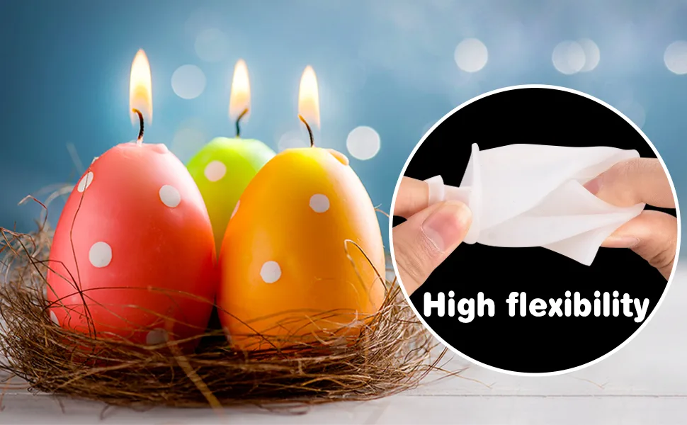 3D Easter Egg Candle Mold  3 Pcs Silicone Mold for Candle Making  Easter Handmade Candle Making Mould  DIY Craft Resin Mold for Fondant Cake  Aromatherapy Candle  Chocolate  Soap  Candy - product information 2