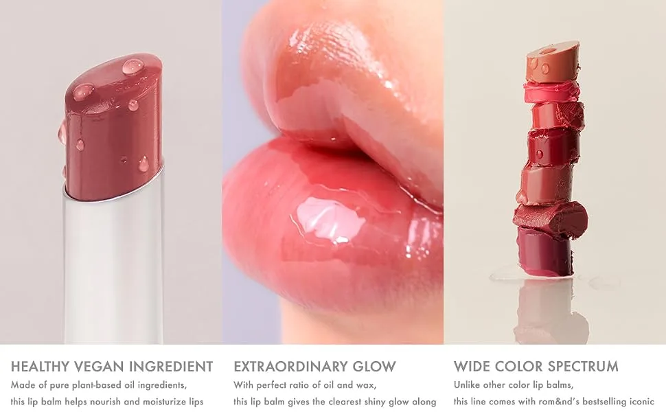 rom&nd Glasting Melting Balm 3.5g  01 COCO NUDE  Glossy  Pump Lips  Moisture  Translucent  Water Bomb  High Pigmented  Vegan - product information 3