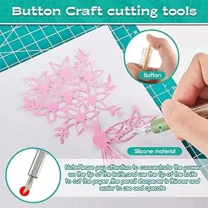 Cartoon Pattern Student Utility Knife Pen  Craft Cutting Tool Paper Pen Cutter Knife Creative Retractable  Cutter Knife Creative Retractable Precision Paper Cutting Carving Tools (12PCS) - product information 4