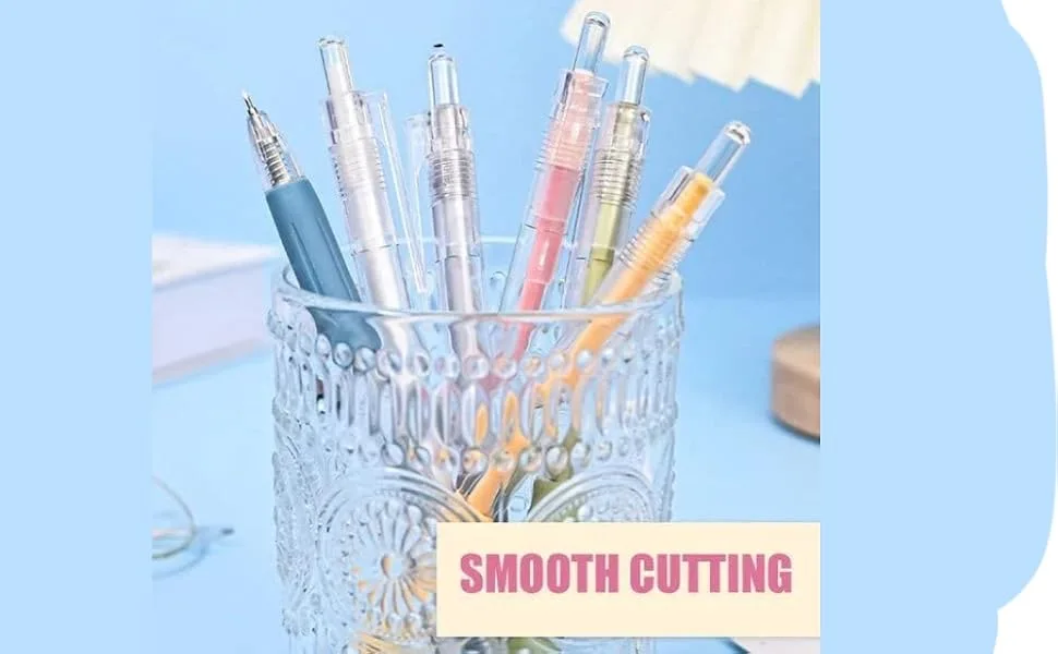 Cartoon Pattern Student Utility Knife Pen  Craft Cutting Tool Paper Pen Cutter Knife Creative Retractable  Cutter Knife Creative Retractable Precision Paper Cutting Carving Tools (12PCS) - product information 5