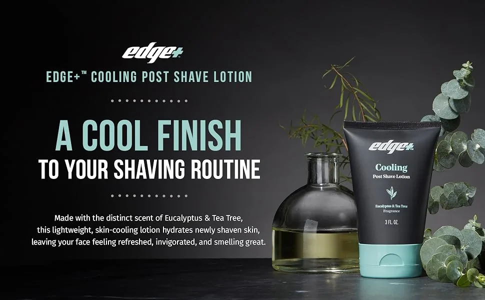 Edge+ Cooling Post Shave Lotion with Eucalyptus & Tea Tree  3oz - Cool Finish