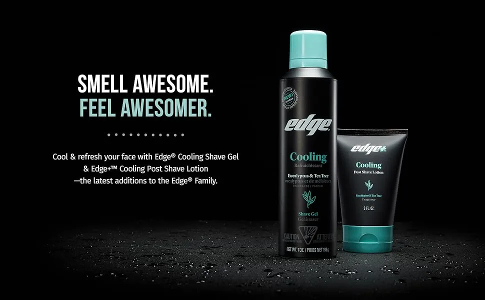 Edge+ Cooling Post Shave Lotion with Eucalyptus & Tea Tree  3oz - Smell Awesome