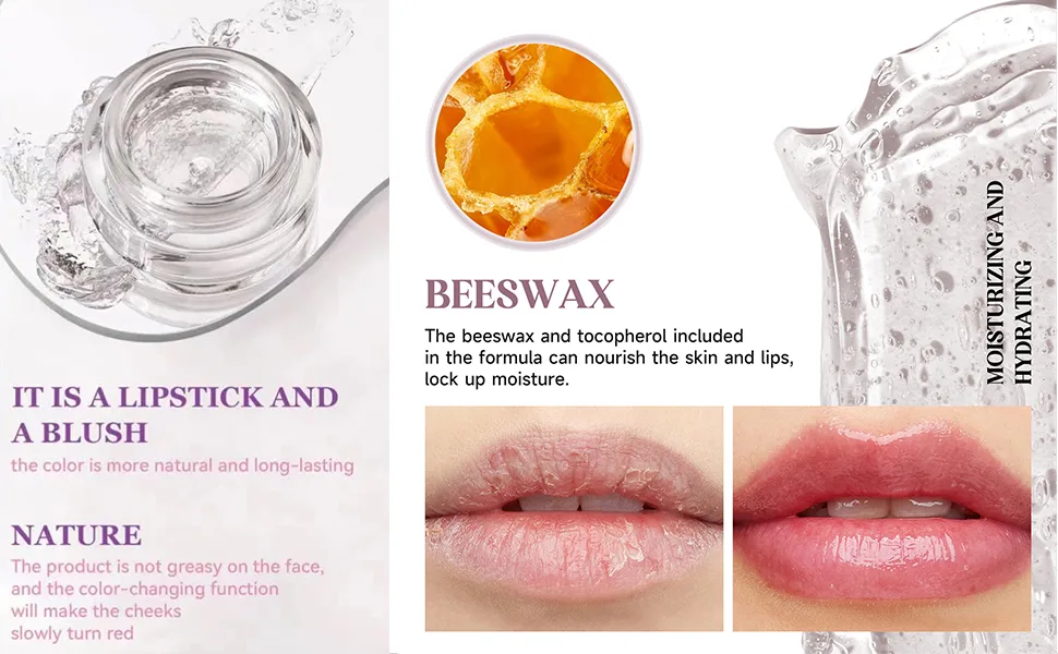 Magic Color Changing Cream for Cheek & Lip  Blush Rouge Color Changing Blusher  Moisturizing Transparent Color Changing Lip Gloss Multi Use Cream Liquid Blush Face Lips Cosmetic (Clear A) - Moisturizing Blush Rouge Color Changing Blusher for Cheeks and Lips Balm