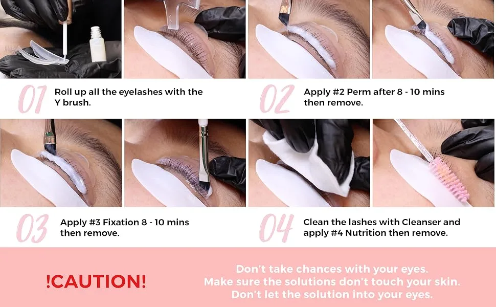 LLBA Lash Lift Kit  Eyelash Perm Kit  Home & Professional Use  Upgraded Incredients  Long-Lasting  Semi-Permanent Curling  Ensuring Hyngen & Easy Cleaning - lash lift