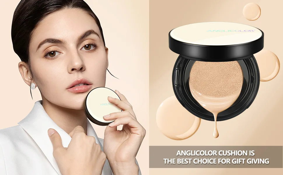 Anglicolor Cushion Foundation Full Coverage Moisturizing Concealer Natural Makeup Long-Lasting Coverage of Blemishes  Makeup Base Primer Matte Finish for Sensitive Skin Types 0.25fl.oz(04 beige) - Lasting Cushion