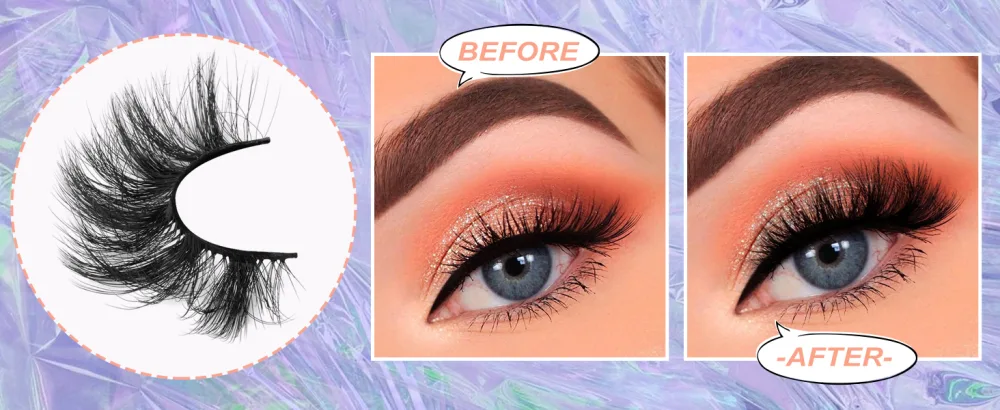 Lashes 20MM Long Fox Eye Lash 6D Curly Fluffy Mink Eyelashes Volume Thick False Lashes Strip Dramatic Wispy Fake Lashes Look Like Extension by Mavphnee 7K - Fluffy lashes faux mink