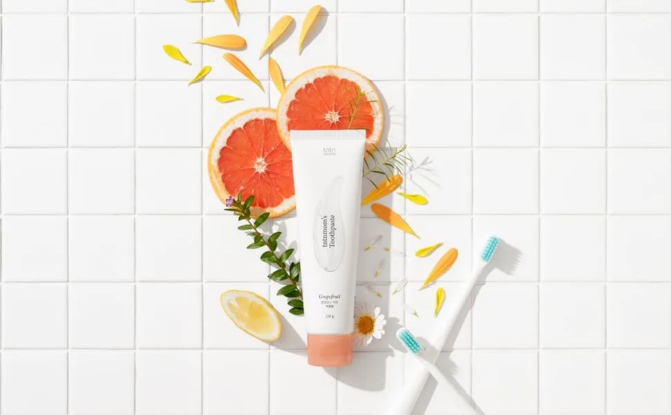 TNTN MOM'S Grapefruits Toothpaste (1ea) & Ultra fine Toothbrush (2ea) Set for Pregnant Women - graprfruit toothpaste