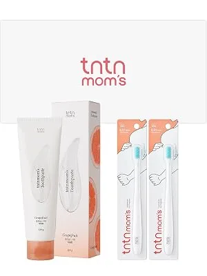 TNTN MOM'S Grapefruits Toothpaste (1ea) & Ultra fine Toothbrush (2ea) Set for Pregnant Women - product information 1