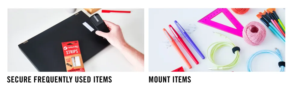 VELCRO Brand ECO Collection | 24 Sets | Stick'EM Hanging Strips with Adhesive | Easy Mounting | 2-1/2in x 3/4in  White with Sticky Back - Eco Collection Mounting Strips