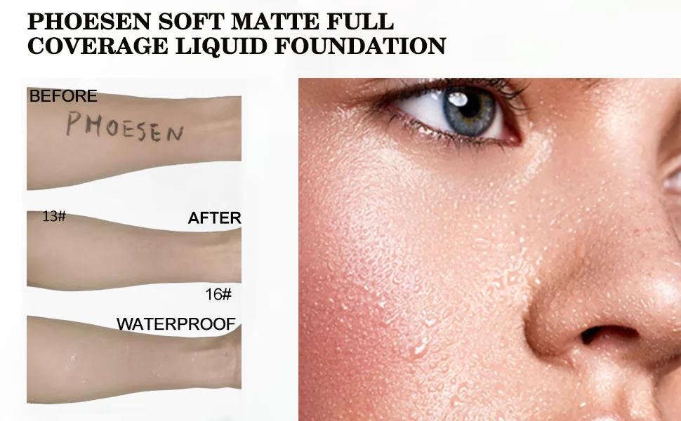 Liquid Foundation  Flawless Soft Matte Liquid Foundation 24HR Oil Control  Concealer Foundation Makeup  Medium to Full Coverage with Matte Finish  1.35 Oz 16 - Full Coverage for All Day