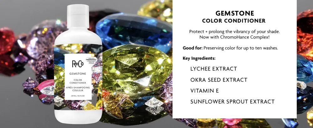 R+Co Gemstone Color Shampoo + Conditioner Kit | Prolonged Color Vibrancy  Repairs + Nourishes Hair | Vegan + Cruelty-Free | 17 Oz - Gemstone Color Conditioner