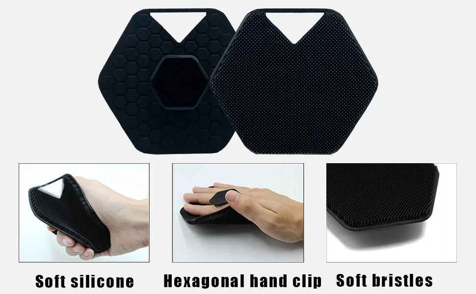 Silicone Body Scrubber with Storage Hook  Handheld Body Brush  Gentle Exfoliation and Deep Cleaning  Soft Touch Shower  Shower & Bathroom Accessory  Removable & Reusable (Black) - product information 2