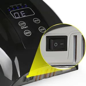 90W Professional Wireless Cordless Rechargeable UV LED Nail Lamp Nail Lamp Gel Nail Curing Dryer Light for Nails with 45 Beads 4 Timer Setting LCD Display Nail Polish Machine (Black) - Light for Nails