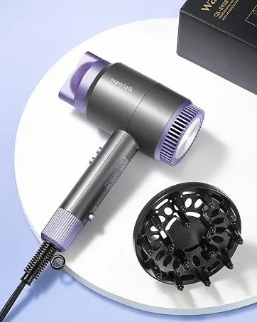 Wavytalk Hair Dryer with Diffuser  Ceramic Ionic Blow Dryer for Fast Drying and Damage Free Hair  Lightweight and Compact Hair Dryer Rose. Pink - hair dryer
