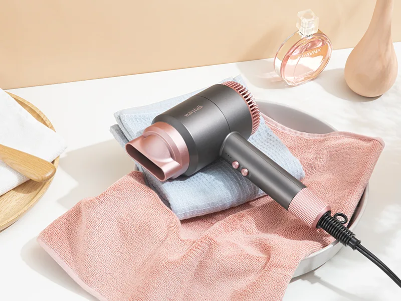 Wavytalk Hair Dryer with Diffuser  Ceramic Ionic Blow Dryer for Fast Drying and Damage Free Hair  Lightweight and Compact Hair Dryer Rose. Pink - hair dryer