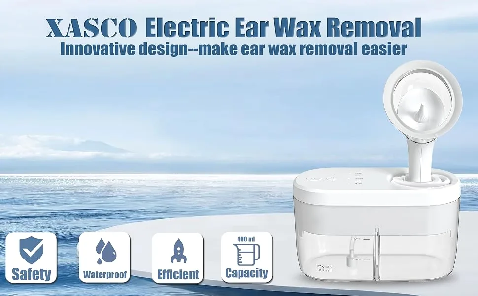 Electric Ear Wax Removal Tool Ear Cleaning Kit Safe and Effective Ear Irrigation Flushing System Reusable Ear Washer for Adults with Water Powered Ear Irrigation Kit Automatic Jet Stream - BRAND