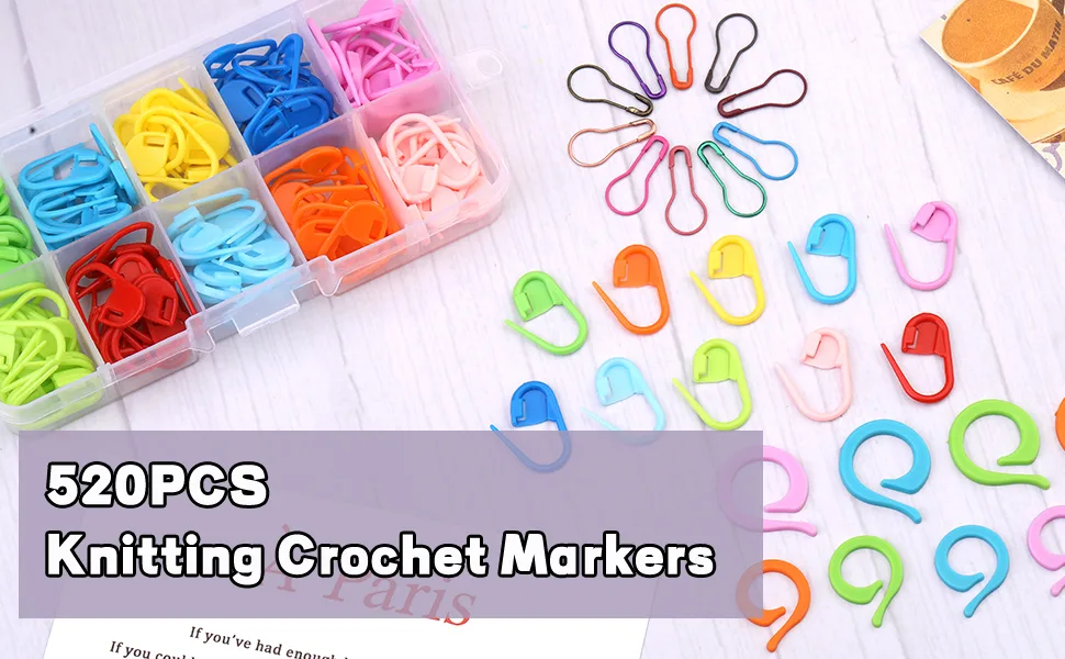 185PCS Stitch Markers  Knitting Crochet Markers with Plastic Box  Stitch Marker Ring Colorful for Sewing Knitting DIY Handmade Crafts - Stitch Markers