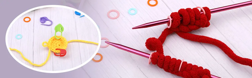 185PCS Stitch Markers  Knitting Crochet Markers with Plastic Box  Stitch Marker Ring Colorful for Sewing Knitting DIY Handmade Crafts - Stitch Markers