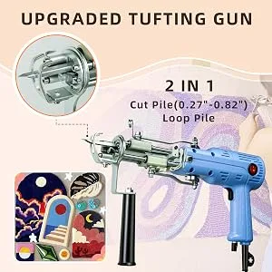Tufting Gun Upgrade Rug Making Kit Rug Gun 2 in 1 Cut Pile Rug Pile Tufting Machine Starter Kit Electric Handheld Carpet Gun 100-240V - product information 4