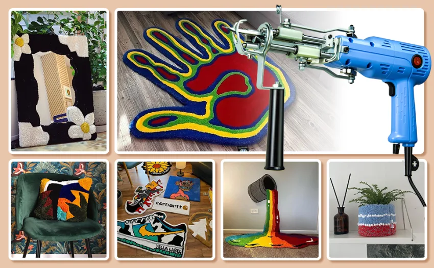 Tufting Gun Upgrade Rug Making Kit Rug Gun 2 in 1 Cut Pile Rug Pile Tufting Machine Starter Kit Electric Handheld Carpet Gun 100-240V - product information 5