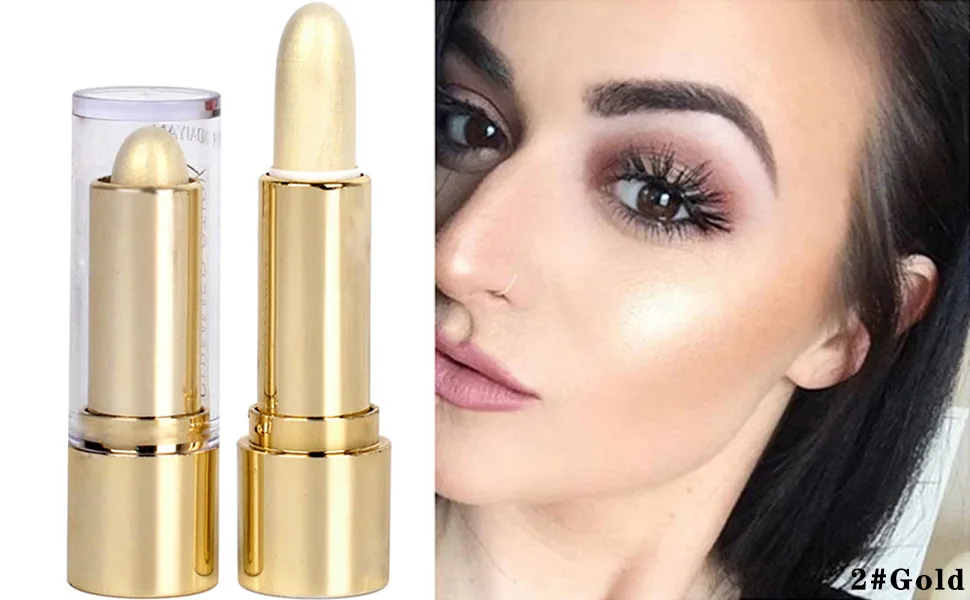 Contour Highlighter Stick Bronzer Shimmer Stick Long-lasting Waterproof Face Glitter Highlighter Makeup Stick (1 White) - product information 3