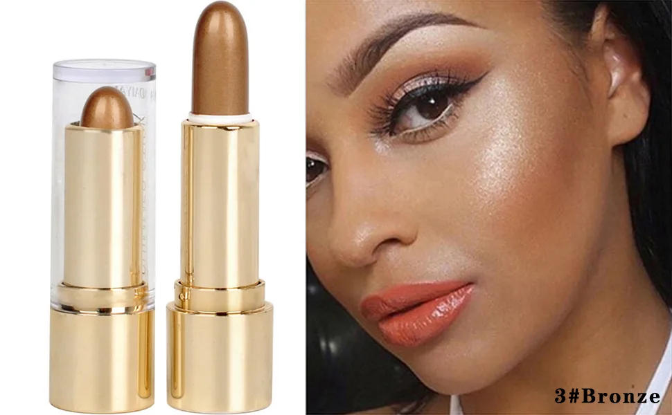 Contour Highlighter Stick Bronzer Shimmer Stick Long-lasting Waterproof Face Glitter Highlighter Makeup Stick (1 White) - product information 4