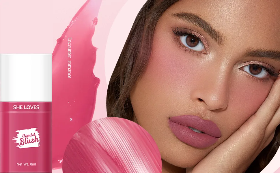 Liquid Cream Blush for Cheeks Natural-Looking Breathable Feel Long-Wearing Dewy Finish Blush Stick for Cheek Create Advanced Makeup (02 Flamingo) - product information 2