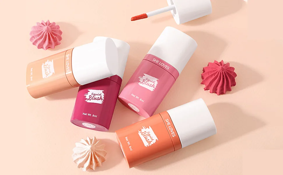 Liquid Cream Blush for Cheeks Natural-Looking Breathable Feel Long-Wearing Dewy Finish Blush Stick for Cheek Create Advanced Makeup (02 Flamingo) - product information 4
