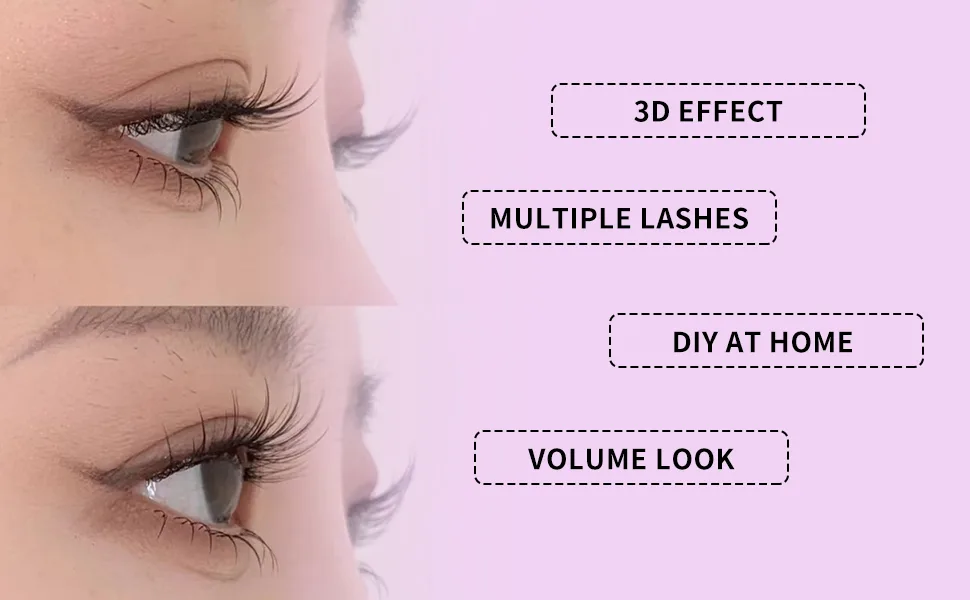 VEYES INC 72 Cluster Lashes. Wispy & Soft DIY Eyelash Extensions  Individual Eyelashes that Look Like Extensions  D curl 8-16mm Mixed Length (WM-03). WM03 - lash cluster