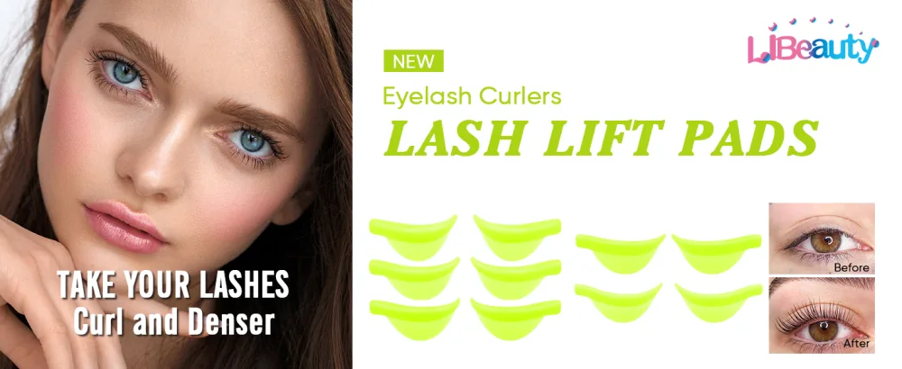 Libeauty Eyelash Lift Shield Lash Perm Pads 10 Pcs Reusable Eyelash Perming Curler Lower Eyelash Pads Lifting Rods Green Lash Lift Rods - lash lifting pads