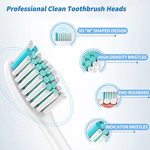 8Pcs Toothbrush Replacement Heads Compatible with Philips Sonicare Electric Toothbrushes Snap-on Handles (Black) - Replacement Toothbrush Heads Compatible with Philips Sonicare